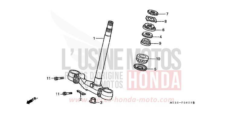 STEERING STEM for Pan-European ABS BLACK-Z (NH1ZD) from 1992
